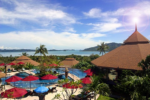 Phuket Resorts Mangosteen Resort and Ayurveda Spa Pool with Sea View
