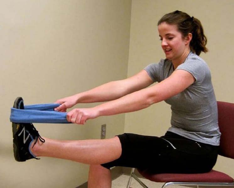 Extended Leg Stretches on a Chair