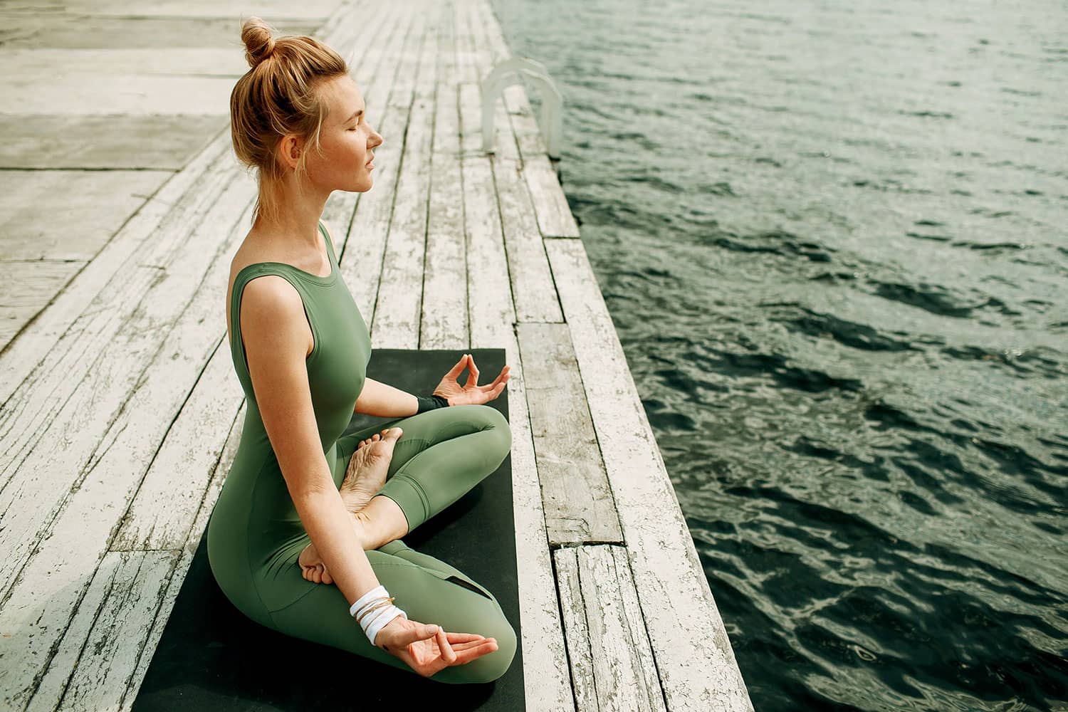 Premium Vector | Meditating woman. girl in lotus position practicing yoga,  vector illustration